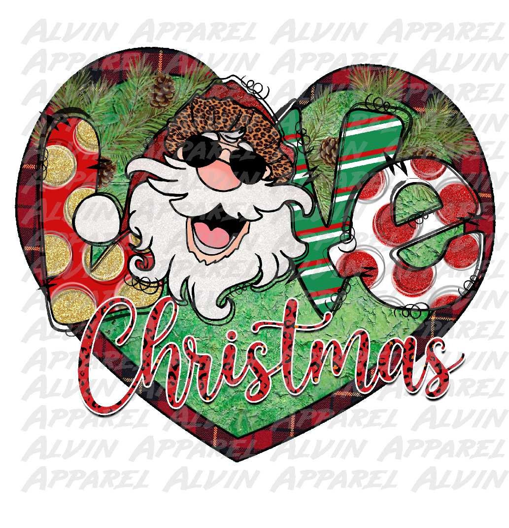 Love Heart Santa Transfer