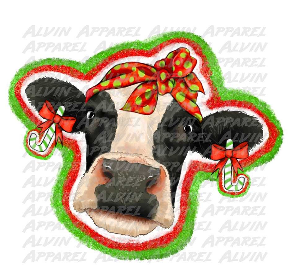 Christmas Cow Earrings Transfer