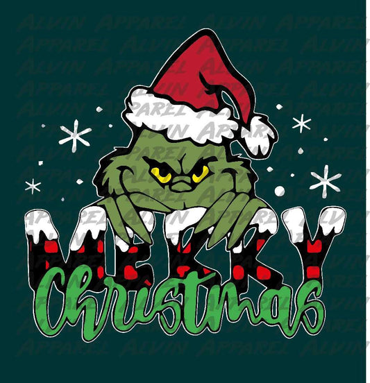 Merry Christmas Peeping Grinch  Transfer