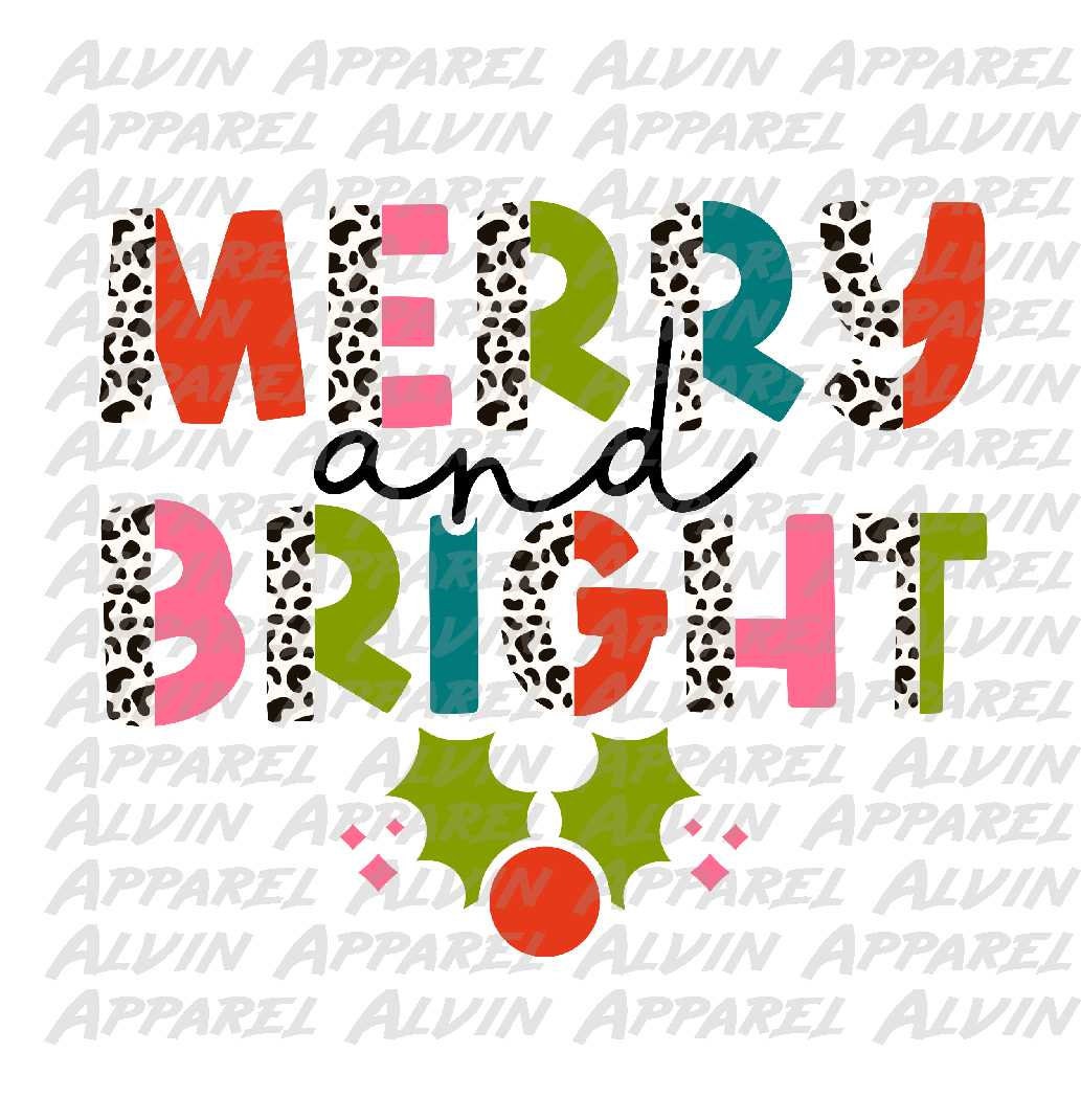 Merry n Bright Spotted Letters Transfer