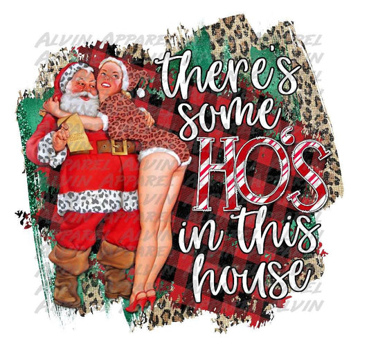 Santa There's Some Hos in This House PinUp Girl Transfer