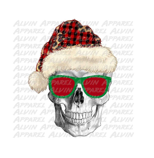 Santa Skull in Hat Background Transfer