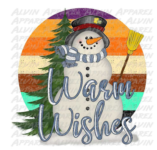 Warm Wishes Snowman Transfer