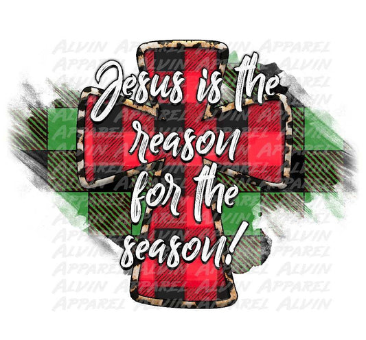 Jesus Reason Season Plaid Cross Transfer