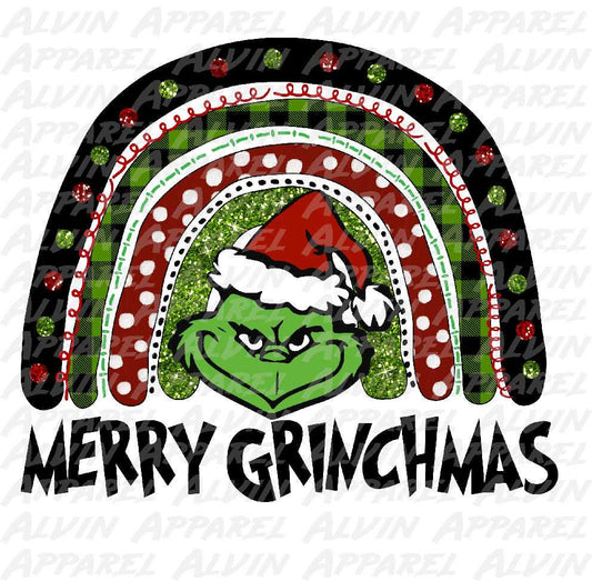 Merry Grinchmas Rainbow Transfer