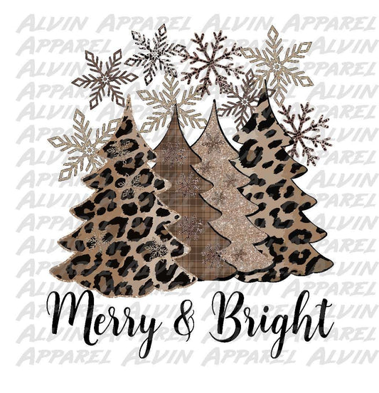 Merry n Bright Gold Leopard Trees Transfer