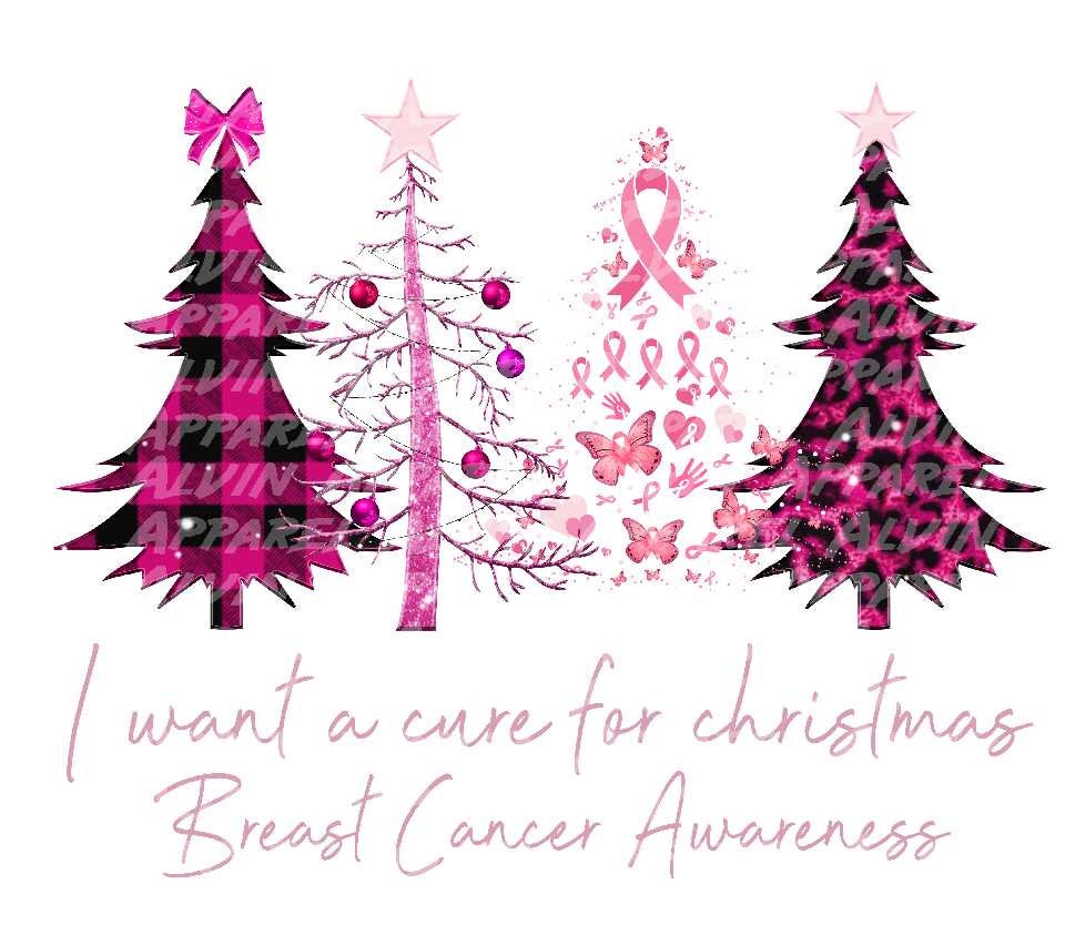 All I Want for Christmas Breast Cancer Awareness Transfer