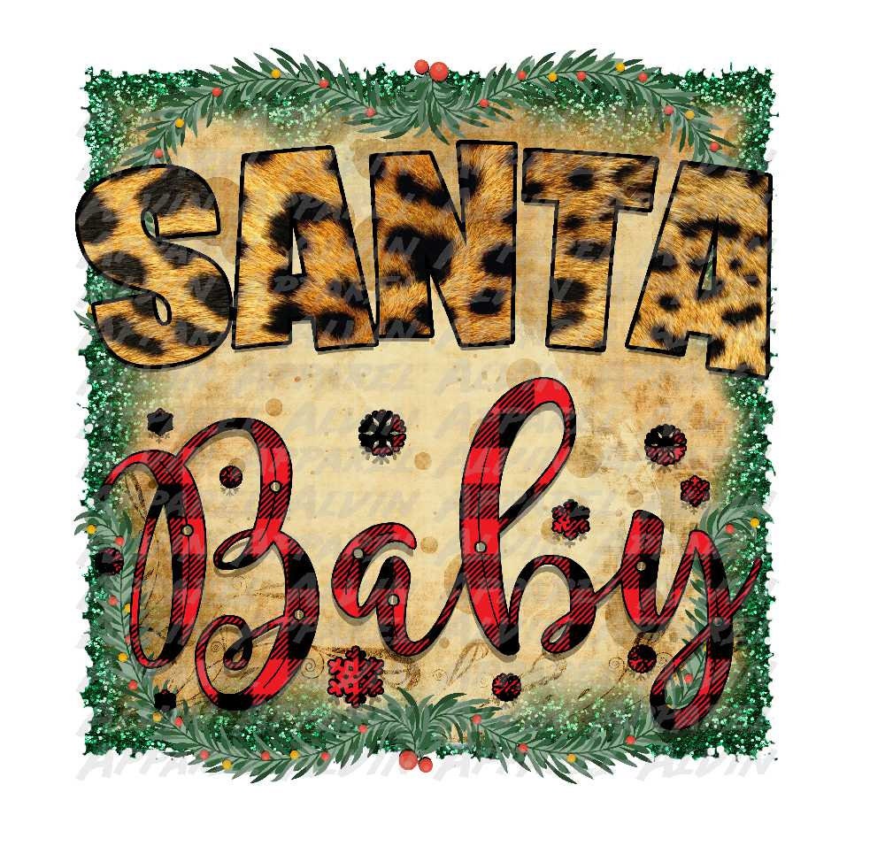 Santa Baby Leopard Background Transfer