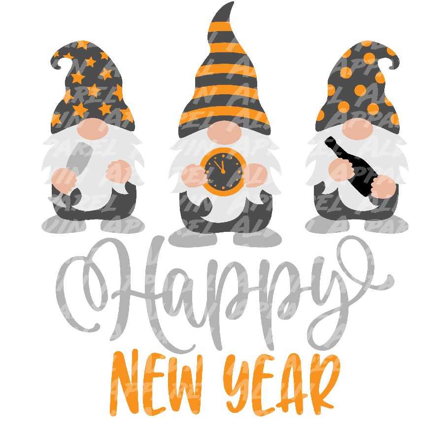 Happy New Year Gnomes Transfer