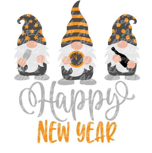 Happy New Year Gnomes Transfer