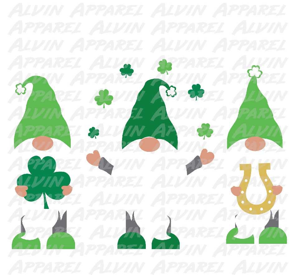 3 gnome juggle shamrocks St Patrick's Day
