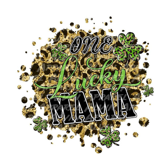 One Lucky Mama Leopard bkg St Patrick's Day