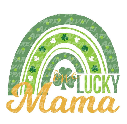 Lucky Mama Rainbow Shamrocks Clover bkg St Patrick's Day