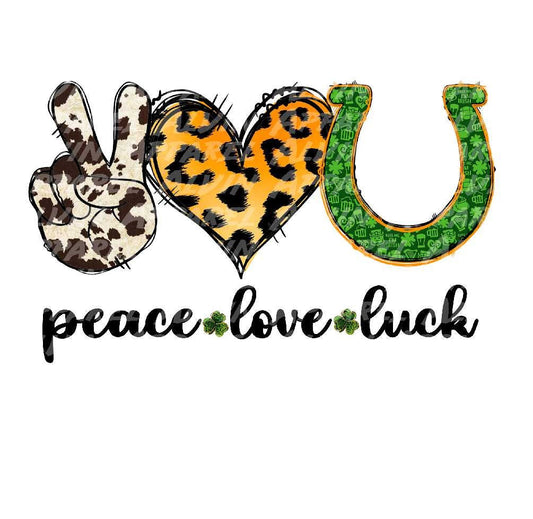 Peace Love Luck Leopard Heart Horseshoe St Patrick's Day