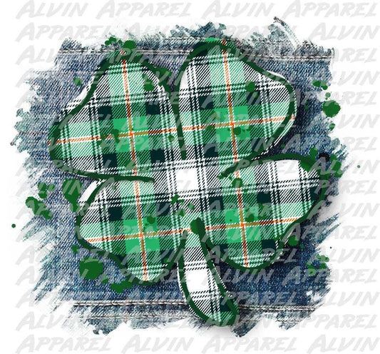 Shamrock Plaid Denim St Patrick's Day